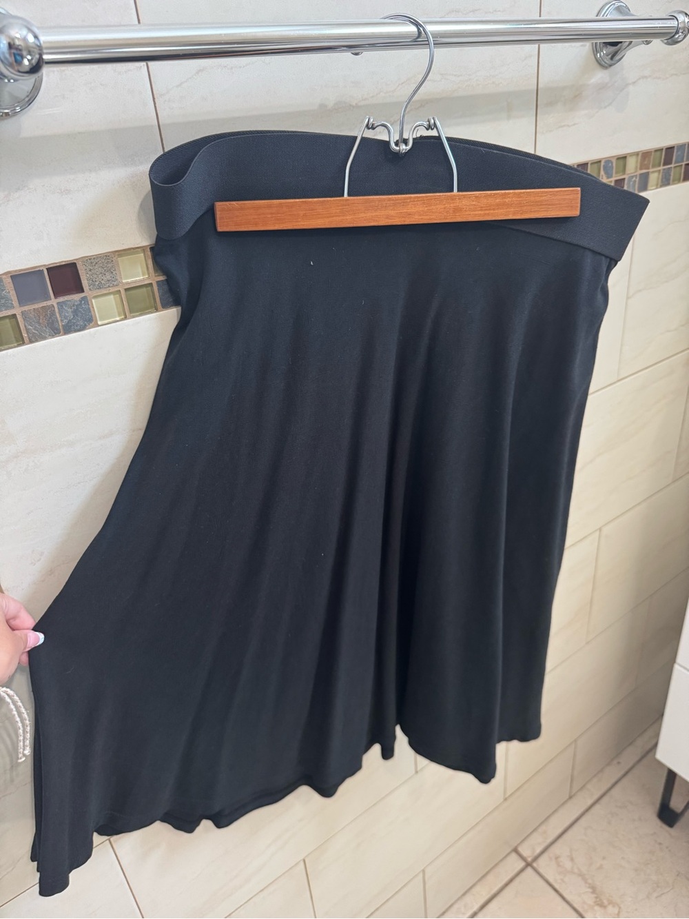 Karen Kane Black Circle Skirt with Wide Waistband